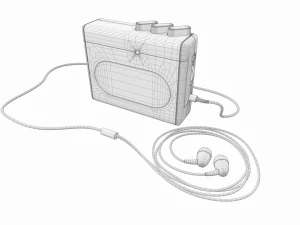cassette player blue 3D Model