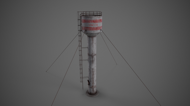 Old water tower Modelo 3D .c4d .max .obj .3ds .fbx .stl .blend 