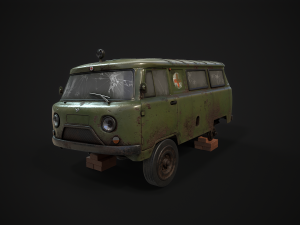 Rusty UAZ 452 2206 sanitary Modelo 3D