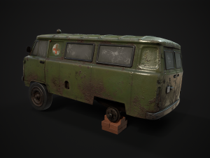 Rusty UAZ 452 2206 sanitary Modelo 3D