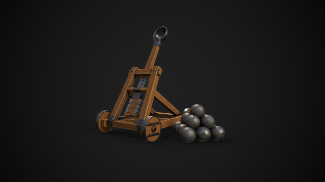 Catapult stylized Modelo 3D .c4d .max .obj .3ds .fbx .stl .blend 