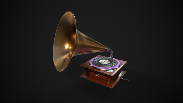 Gramophone Modelo 3D .c4d .max .obj .3ds .fbx .stl .blend 