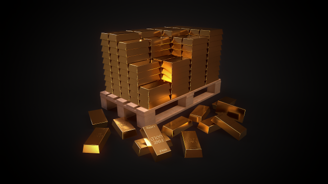 Pallet with Gold Model 3D .c4d .max .obj .3ds .fbx .stl .blend 