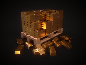 Pallet with Gold 3D Model