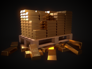 Pallet with Gold Model 3D