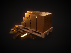 Pallet with Gold Model 3D