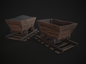 Trolley with Coal 3D Model