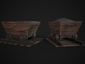 Trolley with Coal 3D Model