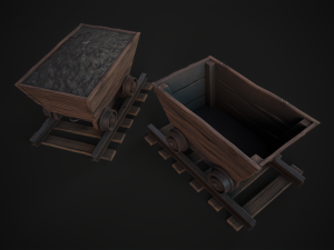 Trolley with Coal 3D Model