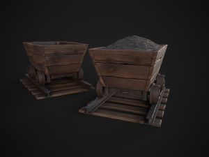 Trolley with Coal 3D Model