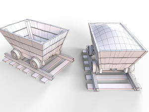 Trolley with Coal 3D Model