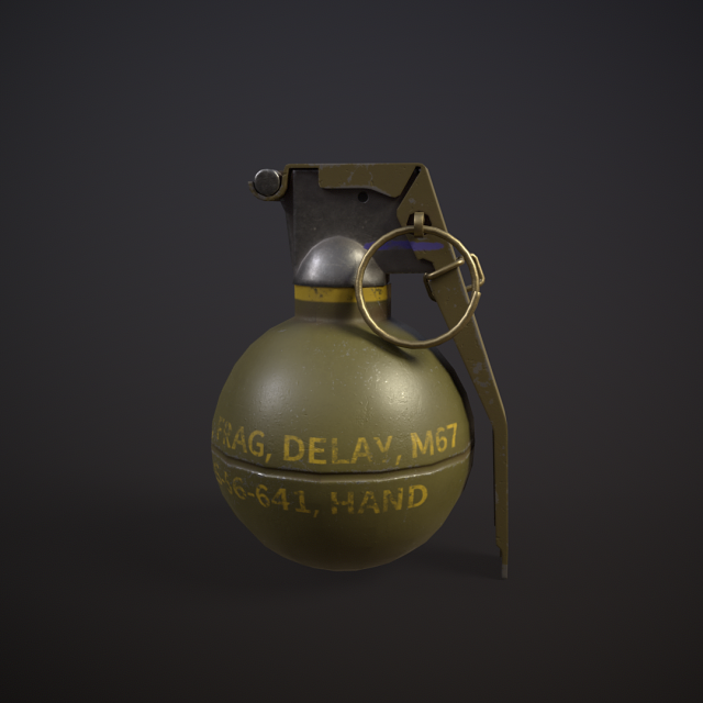 Grenade M67 3D-Modell .c4d .max .obj .3ds .fbx .stl .blend 