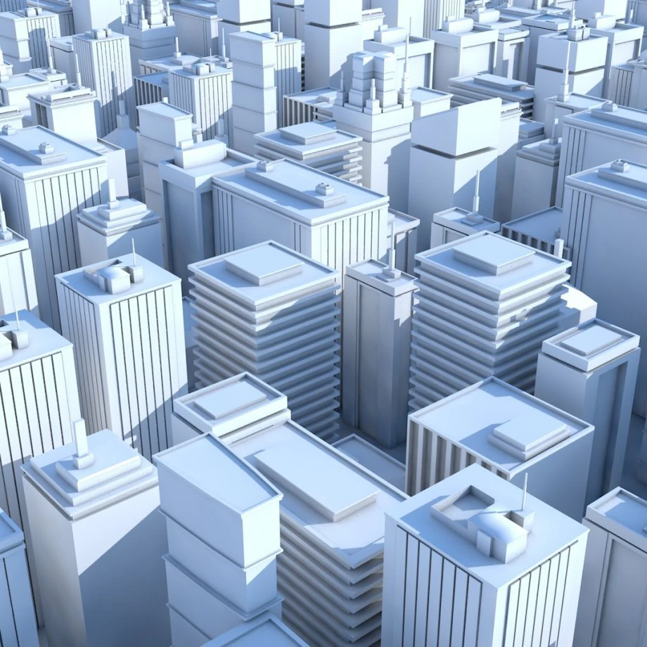 low poly buildings 3D Model .c4d .max .obj .3ds .fbx .stl .blend 