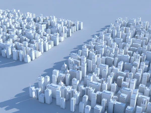 low poly buildings 3D Model