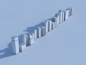 low poly buildings 3D Model