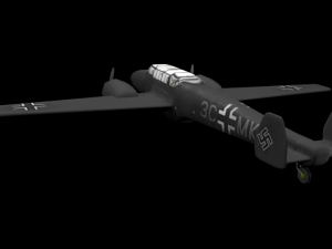 world at war 2 german fighter Model 3D