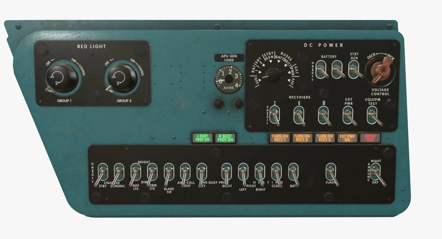 mi-8mt mi-17mt right side console english 3D Model .c4d .max .obj .3ds .fbx .stl .blend 