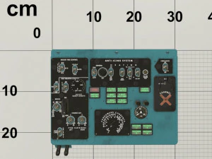 Mi-8MT Left Overhead Panels Board --244-- 3D Model