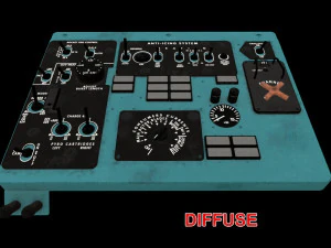 Mi-8MT Left Overhead Panels Board --244-- 3D Model