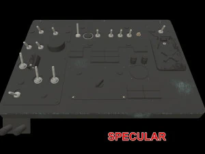 Mi-8MT Left Overhead Panels Board --244-- 3D Model