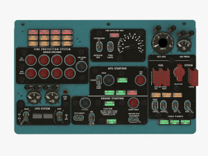 mi-8mt mi-17mt central overhead board english 3D मॉडल