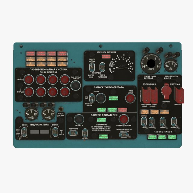 mi-8mt mi-17mt central overhead board russian Modelo 3D .c4d .max .obj .3ds .fbx .stl .blend 