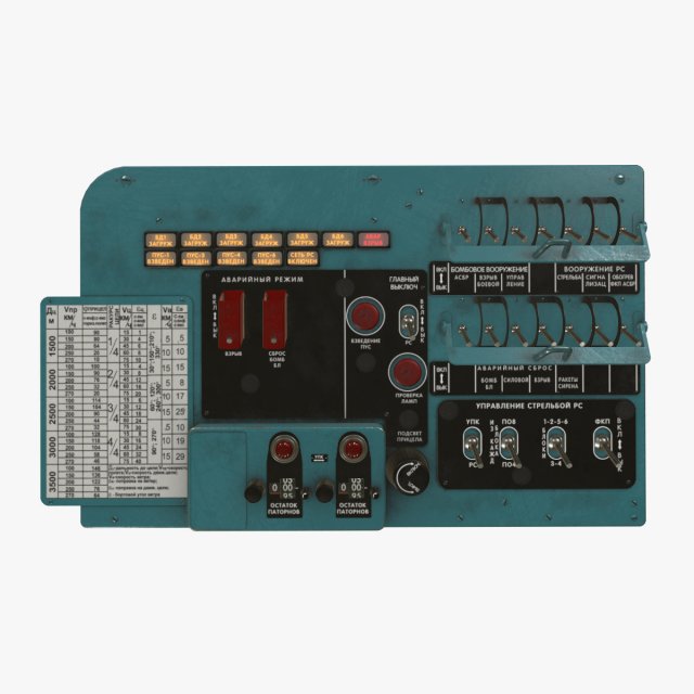 mi-8mt mi-17mt left circuit console russian 3D Model .c4d .max .obj .3ds .fbx .stl .blend 