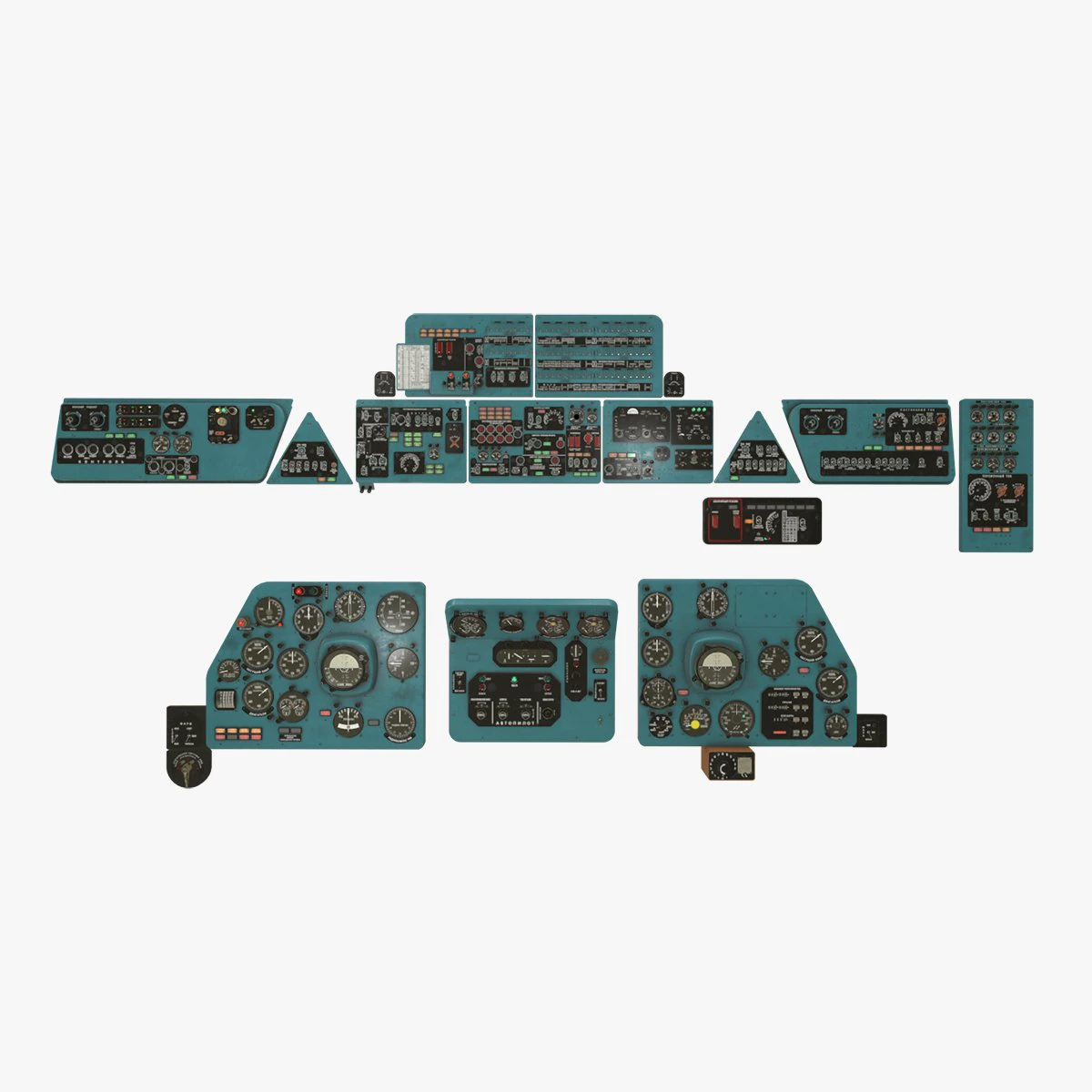 Flight Simulator Panels Of Helicopter Mi-8MT Mi-17MT --254-- 3D Model .c4d .max .obj .3ds .fbx .stl .blend 