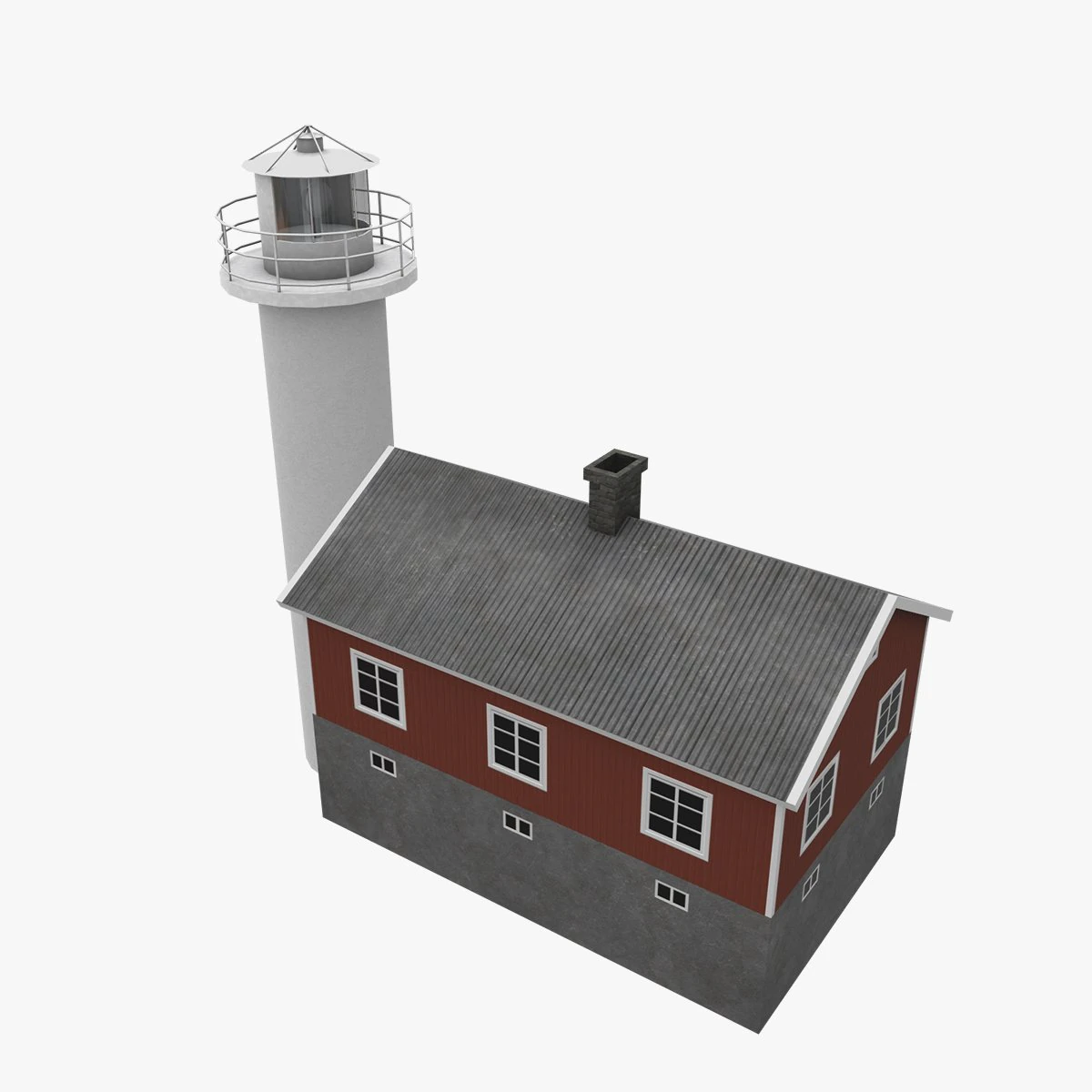 Lighthouse Haken --193-- 3D Model .c4d .max .obj .3ds .fbx .stl .blend 