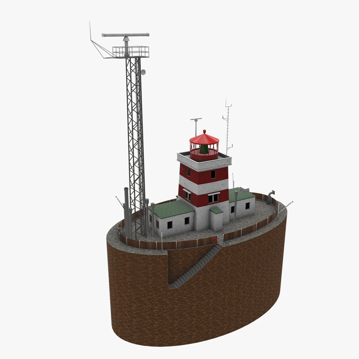 Lighthouse Drogden --189-- 3D Model .c4d .max .obj .3ds .fbx .stl .blend 