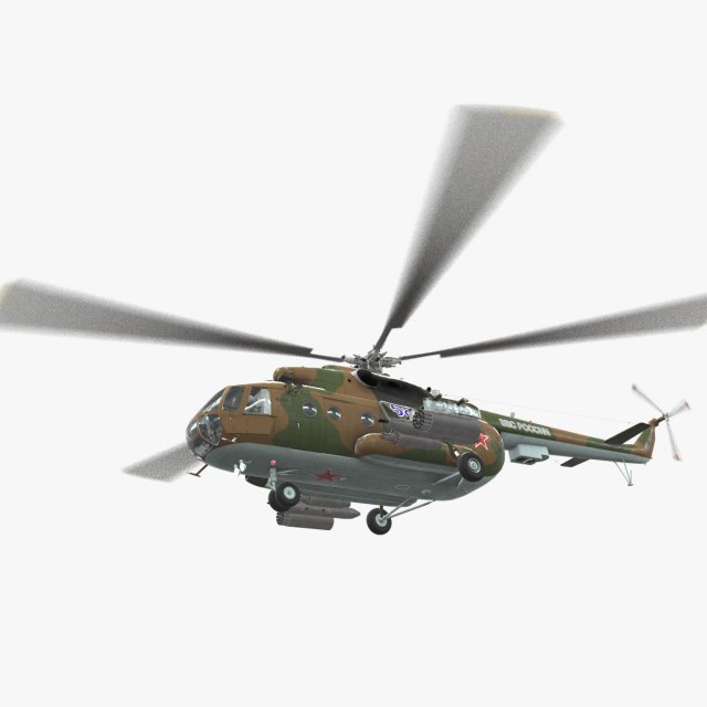 mi-8mt russian air force animated 3D-Modell .c4d .max .obj .3ds .fbx .stl .blend 