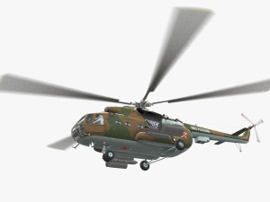 mi-8mt russian air force animated 3D Model