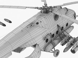 mi-8mt russian air force animated 3D-Modell