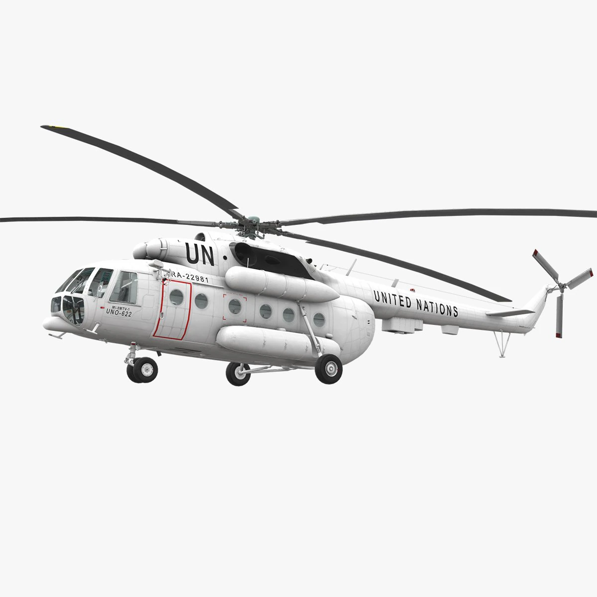 mi-8mtv united nations 3D Model .c4d .max .obj .3ds .fbx .stl .blend 