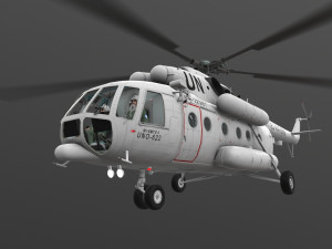 mi-8mtv united nations animated 3D Model