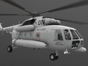 mi-8mtv united nations animated 3D Model