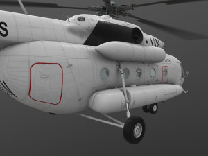 mi-8mtv united nations animated 3D Model