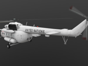 mi-8mtv united nations animated 3D Model