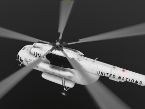 mi-8mtv united nations animated 3D Model