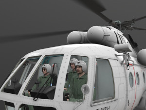 mi-8mtv united nations animated 3D Model