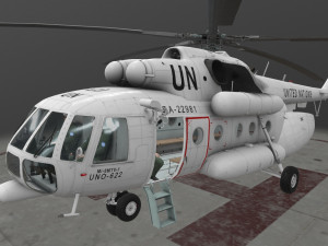 mi-8mtv united nations animated 3D Model