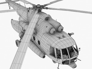 mi-8mtv united nations animated 3D Model