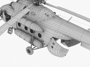 mi-8mtv united nations animated 3D Model