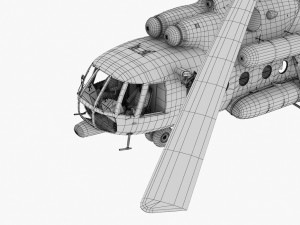 mi-8mtv united nations animated 3D Model