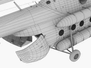 mi-8mtv united nations animated 3D Model