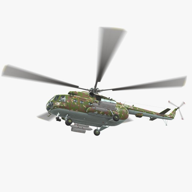 mi-17 slovak air force animated 3D Model .c4d .max .obj .3ds .fbx .stl .blend 