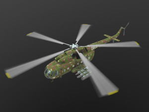 mi-17 slovak air force animated 3D Model