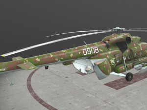mi-17 slovak air force animated 3D Model
