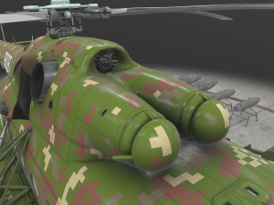 mi-17 slovak air force animated 3D Model