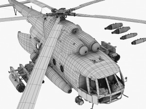 mi-17 slovak air force animated 3D Model